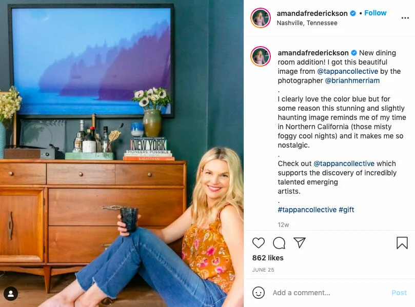 Example showing influencer marketing