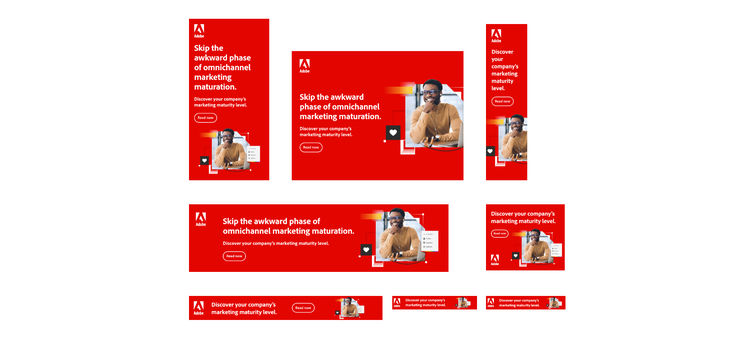 Visual examples of Adobe-branded display advertising